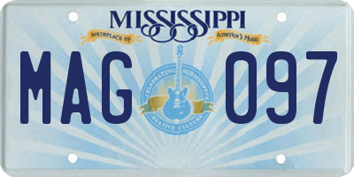 MS license plate MAG097