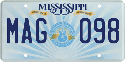 MS license plate MAG098