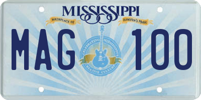 MS license plate MAG100