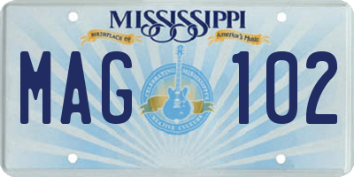 MS license plate MAG102