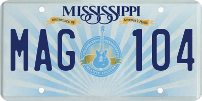 MS license plate MAG104