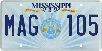 MS license plate MAG105