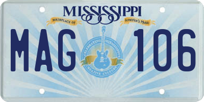 MS license plate MAG106