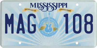 MS license plate MAG108