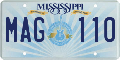 MS license plate MAG110