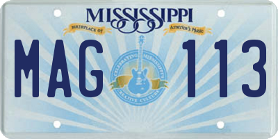 MS license plate MAG113
