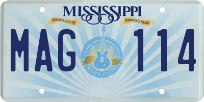 MS license plate MAG114