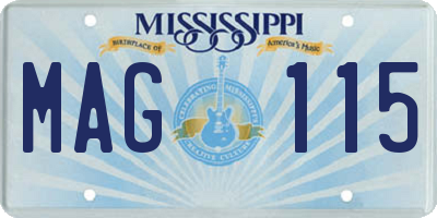 MS license plate MAG115