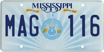 MS license plate MAG116