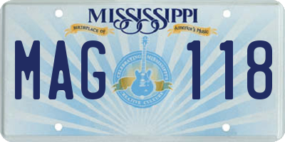 MS license plate MAG118