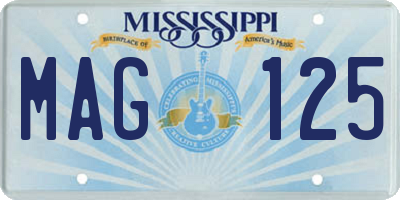 MS license plate MAG125