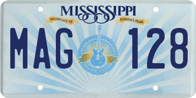 MS license plate MAG128