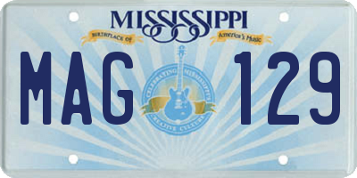 MS license plate MAG129