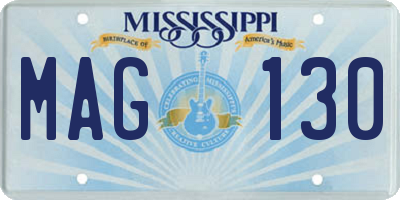 MS license plate MAG130