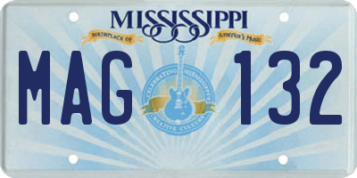 MS license plate MAG132