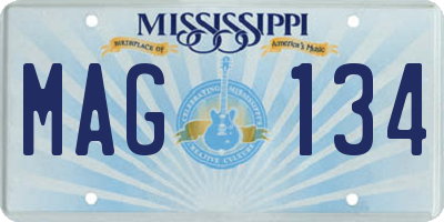 MS license plate MAG134
