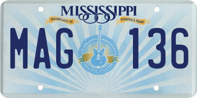 MS license plate MAG136