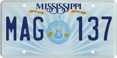 MS license plate MAG137