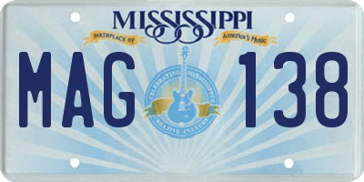 MS license plate MAG138