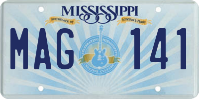 MS license plate MAG141