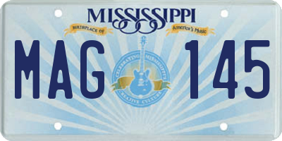 MS license plate MAG145
