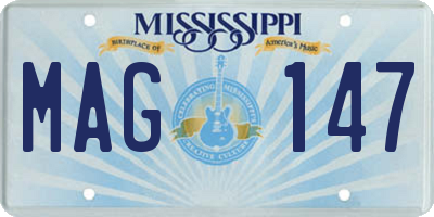 MS license plate MAG147