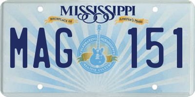 MS license plate MAG151