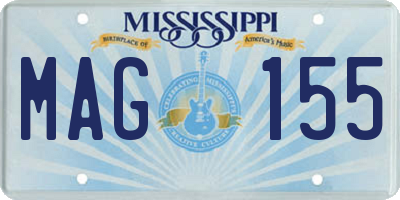 MS license plate MAG155