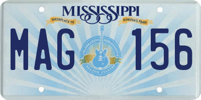 MS license plate MAG156