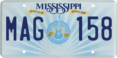 MS license plate MAG158