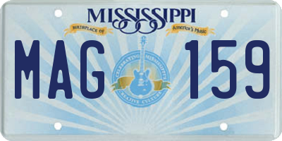 MS license plate MAG159