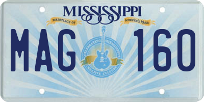 MS license plate MAG160