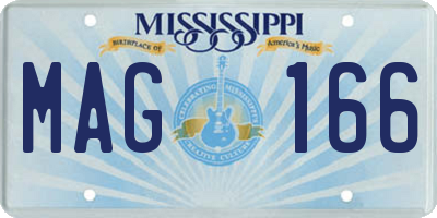 MS license plate MAG166