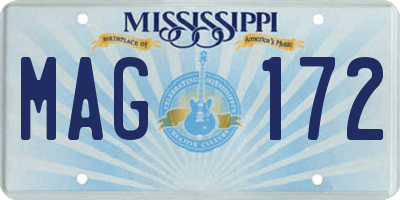 MS license plate MAG172