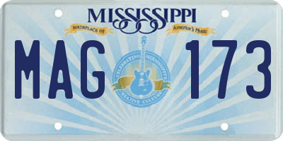 MS license plate MAG173