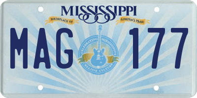 MS license plate MAG177