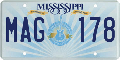 MS license plate MAG178