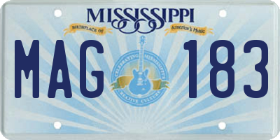 MS license plate MAG183