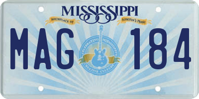 MS license plate MAG184