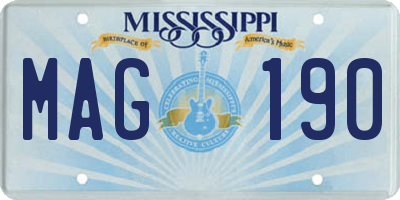 MS license plate MAG190