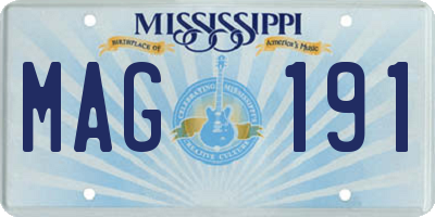 MS license plate MAG191