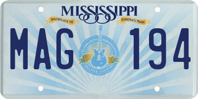 MS license plate MAG194