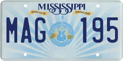 MS license plate MAG195