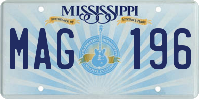 MS license plate MAG196