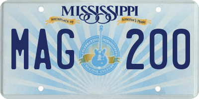MS license plate MAG200