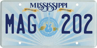 MS license plate MAG202