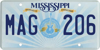 MS license plate MAG206