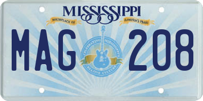 MS license plate MAG208
