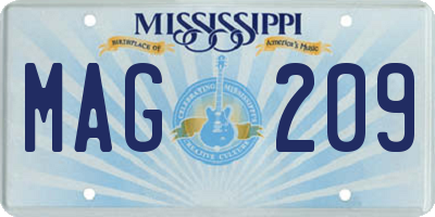 MS license plate MAG209