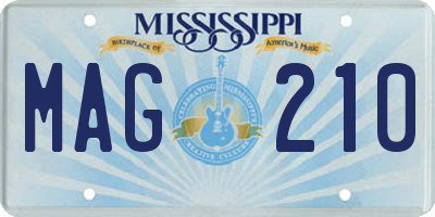 MS license plate MAG210
